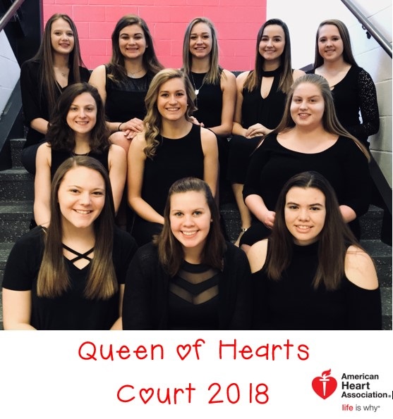 Top row from left: Sierra Knepp, Kate Lansberry, Nikki Brossard, Makayla Ross, and Aspen Bishop. Second row from left: Jaclyn Freeman, Brooke Cline, and Brittani Walker. First row from left: Lauren Butler, Talitha Narehood, and Shaylee Wagoner. 