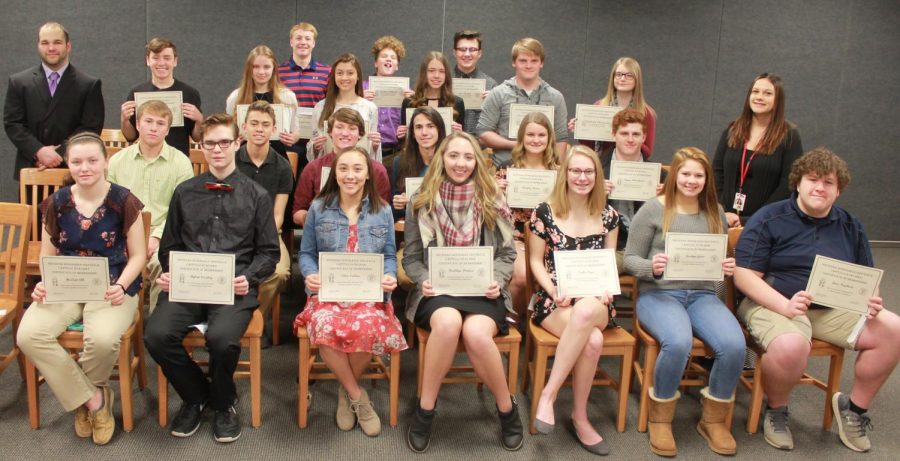 New inductees into the Spanish Honor Society.