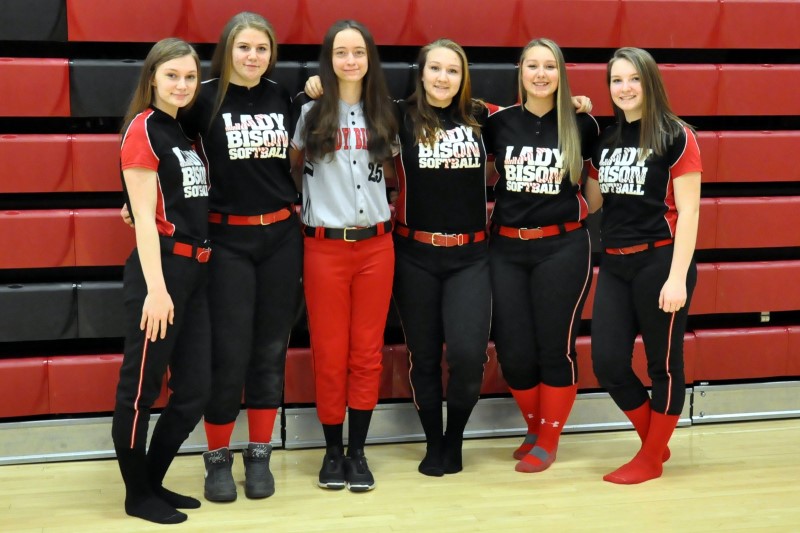 Players photographed (left to right) 
Alyssa Twigg, Tesa Miller, Kyra Mollura, Rileigh Lonjin, Casey English, and Lauren Coleman
(http://www.ladybisonsports.org/lbsSballUC.html)