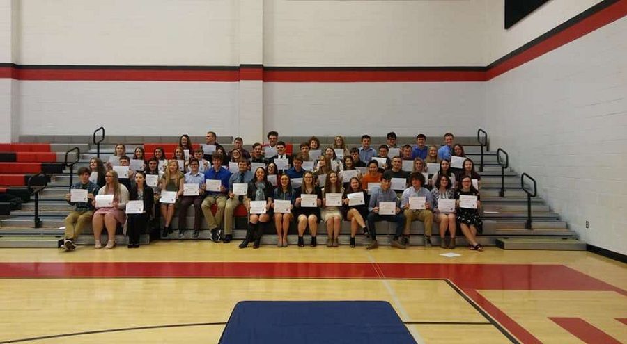 Group picture of the students inducted this year.