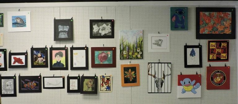 Pictured is some of the art that was entered into the contest this year.