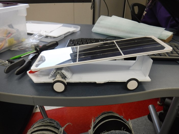 We built a solar car.  -Abbie Moore and Cameron Luzier
