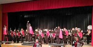 The Band Band prepares to perform their pre-game show.