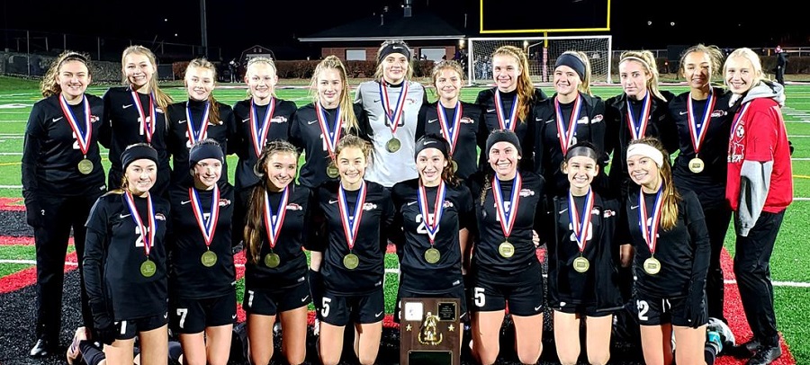 CLearfield Bison Soccer With District Medals