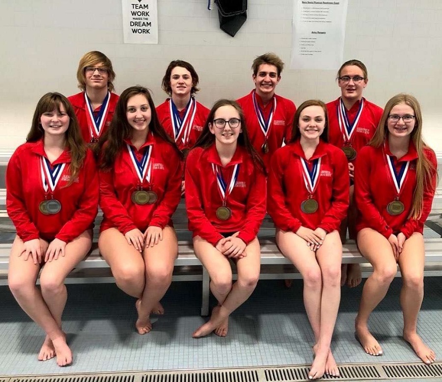Front: Charlise McSkimming, Josie Narehood, Beth Struble, Emma Quick, and Danielle Cline.
Back: Hunter Cline, Nick Vaow, Leif Hoffman, and Mason Marshall.