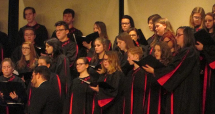 The 9-12 grade choir performing.