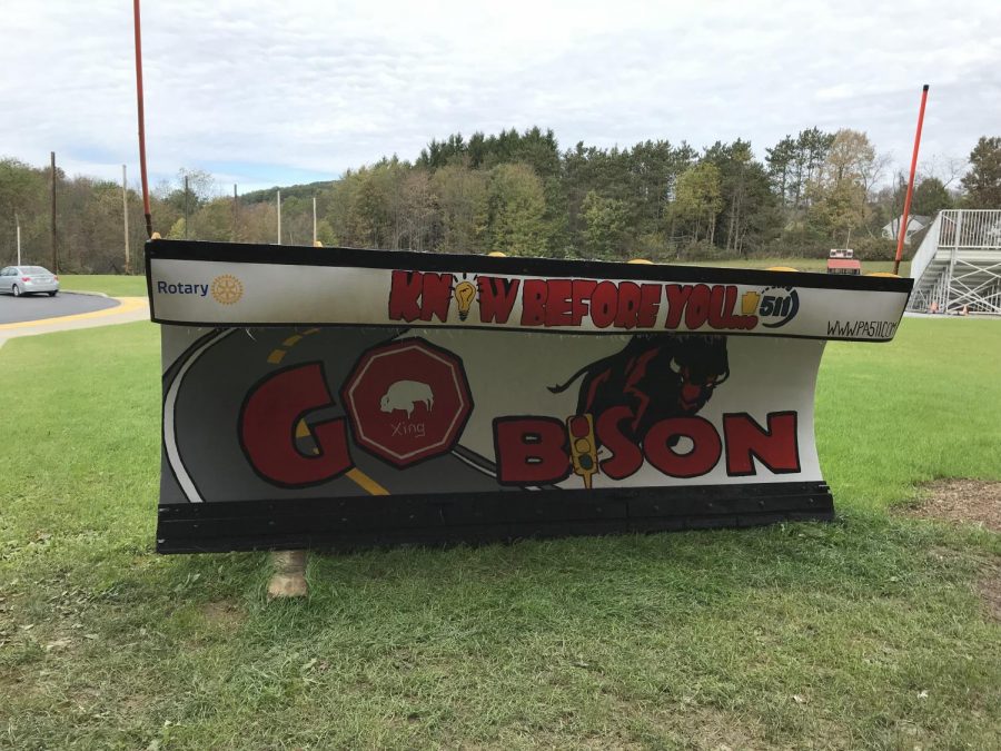 Clearfield Area Junior- Senior High School painted plow.