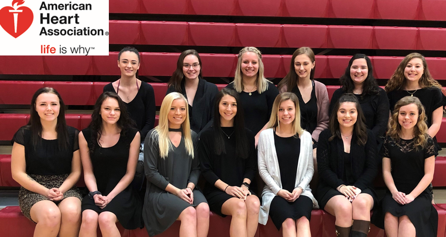 These are the candidates for the Queen of Hearts fundraiser.
Top row: Riley Paul-Cook, Makeeli Redden, Brianna Shaw, Karly Rumsky, Katlyne Fye, Lily Rosinsky
Front row: Neveah Moore, Briana Miller, Taylor Martin, Alayna Ryan, Kalee Reasinger, Ally Hertlein, Makayla Lutz

