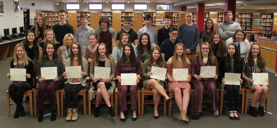 Pictured above are the inductees to the Spanish Honor Society