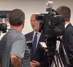 News crews converged on the high school on May 29 as Pennsylvania Governor Tom Wolf shared his new initiative, the Restore Pennsylvania Program.