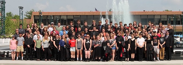 The entire Music Department gathers for a photograph together as they conclude a weekend of fun and activity.