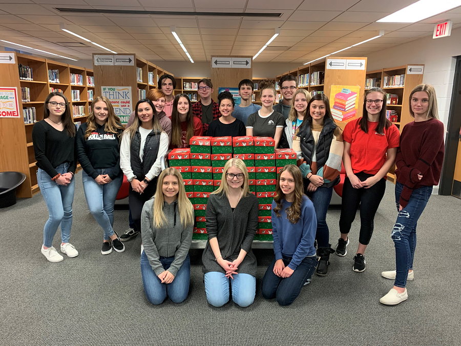 Key Club hosts packing party for Operation Christmas Child.