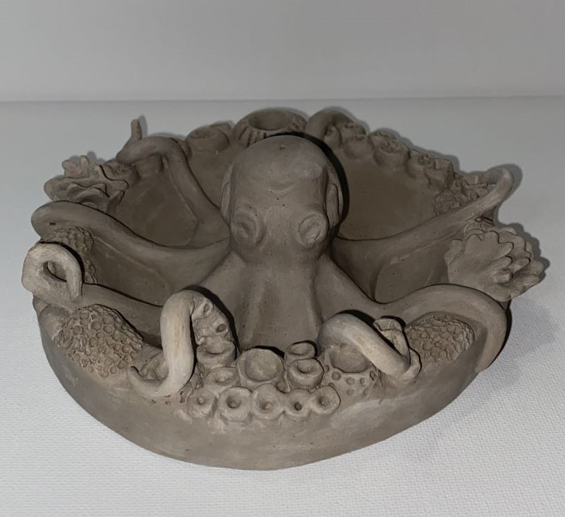 An example of a at-home project. Pictured here is an octopus sculpture by Ally Hamm