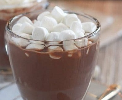 Hot Chocolate with marshmallows on top.