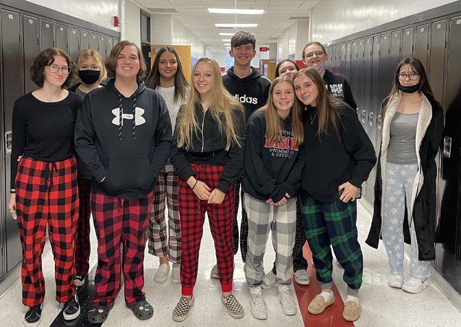 Group picture on pajama day