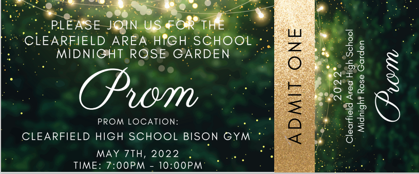 This is the winning prom ticket design by Olivia Bender. 