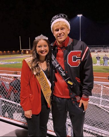 Nicolette Maines and Cole Miller at the Homecoming football game.